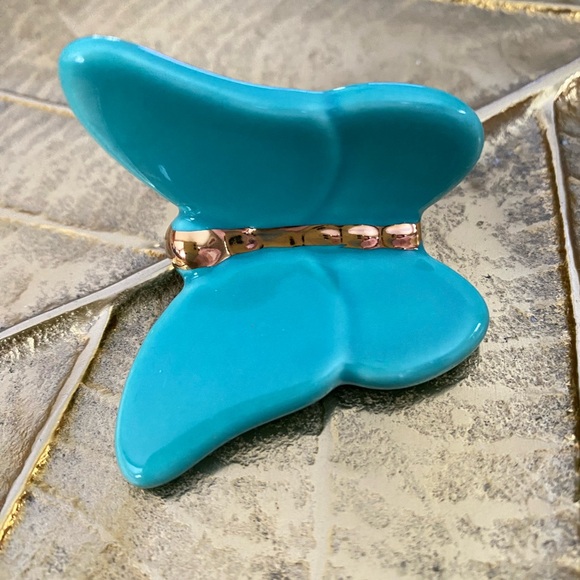 Nora Fleming Teal Butterfly - Signed by Nora Fleming! - Picture 2 of 3